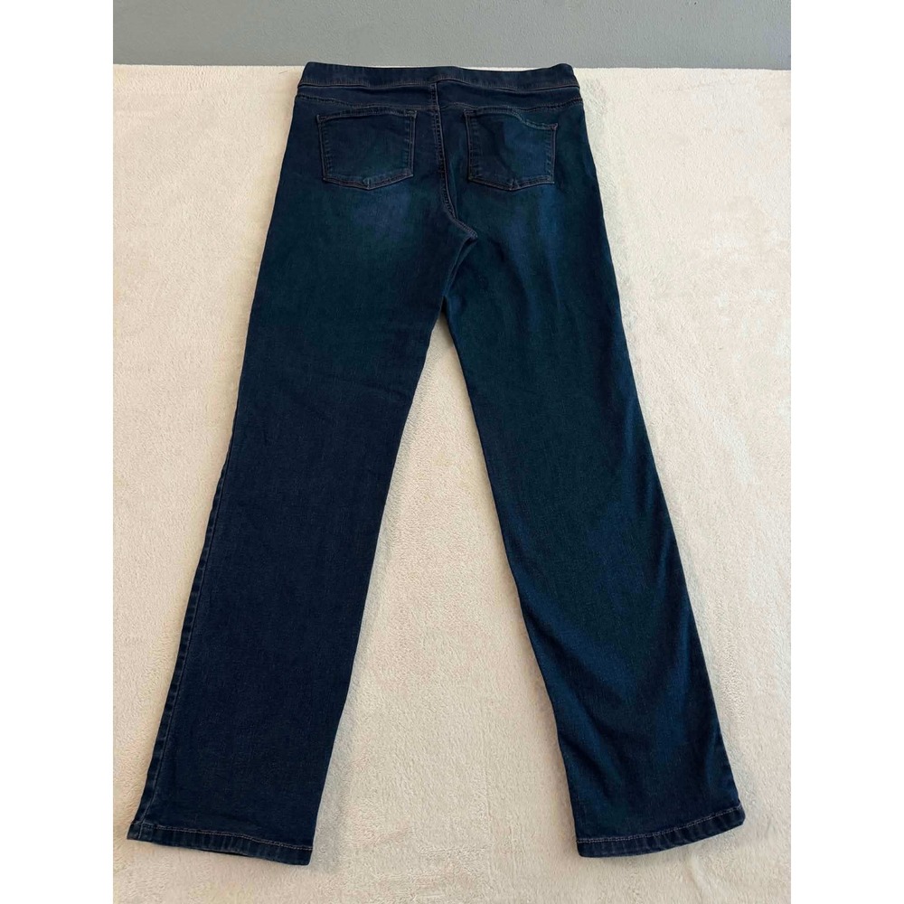 Gloria Vanderbilt Womens 10 Blue Jeans Amanda Pull On Straight Leg Dark Wash